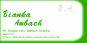 bianka ambach business card